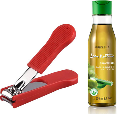 

Oriflame Sweden Love Nature Shower Gel with Moisturising Olive Oil & Aloe Vera 250ml (32608) With Nail Cutter(Set of 2)