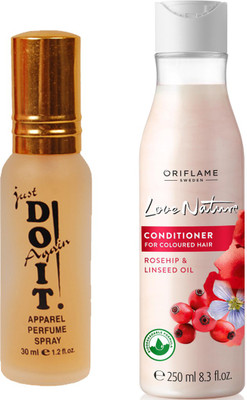 

Oriflame Sweden Love Nature Conditioner for Coloured Hair with Rosehip & Linseed Oil 250ml (32622) With Just Doit Parfume 30ml(Set of 2)
