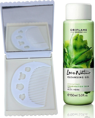 

Oriflame Sweden Love Nature Gel Cream Aloe Vera 150ml (32408) With Comb Mirror Set(Set of 3)
