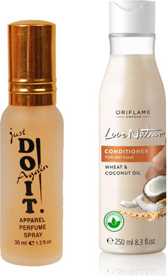 

Oriflame Sweden Love Nature Conditioner for Dry Hair with Wheat & Coconut Oil 250ml (32619) With Just Doit Parfume 30ml(Set of 2)