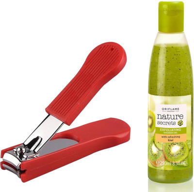 

Oriflame Sweden Love Nature Nature Secrets Exfoliating Shower Gel with Refreshing Kiwi 250ml (33010) With Nail Cutter(Set of 2)