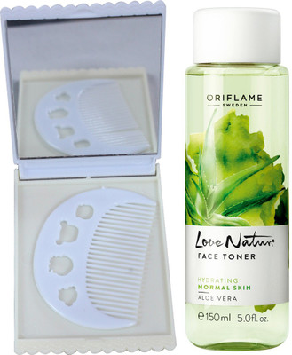 

Oriflame Sweden Love Nature Face Toner Aloe Vera 150ml (32348) With Comb Mirror Set(Set of 3)