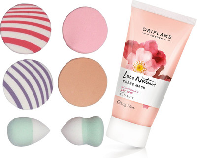 

Oriflame Sweden Love Nature Crème Mask Wild Rose 50ml (32044) With Puff Sponge(Set of 7)
