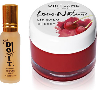 

Oriflame Sweden Love Nature Lip Balm - Cherry 7g (31076) With Just Doit Parfume 30ml(Set of 2)