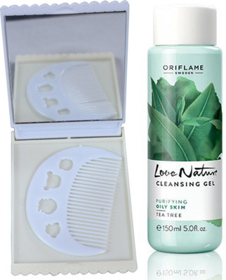 

Oriflame Sweden Love Nature Cleansing Gel Tea Tree 150ml (30153) With Comb Mirror Set(Set of 3)