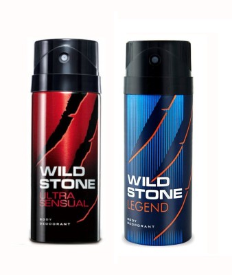 

Wild Stone Ultra Sensual And Legend Body Spray - For Men(150 ml, Pack of 2)