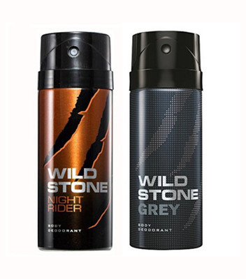

Wild Stone Night Rider And Grey Body Spray - For Men(150 ml, Pack of 2)