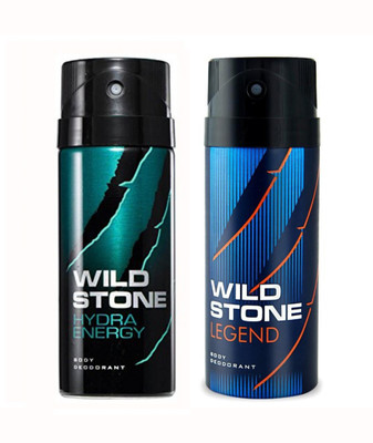 

Wild Stone Hydra Energy And Legend Body Spray - For Men(150 ml, Pack of 2)