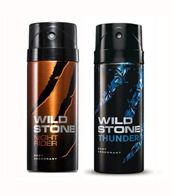 

Wild Stone Night Rider And Thunder Body Spray - For Men(150 ml, Pack of 2)