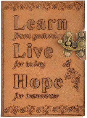 

Hare Krishna Handicrafts Regular Diary(Learn Live Hope handicraft handmade paper leather diary, Tan)