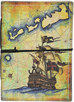 

Hare Krishna Handicrafts A5 Diary(Antique Ship canvas handmade paper diary, Multicolor)