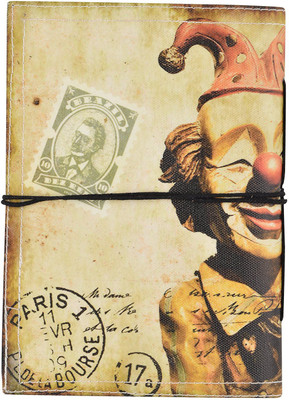 

Hare Krishna Handicrafts A5 Diary(Joker with old stamp antique print canvas handicraft journal, Multicolor)