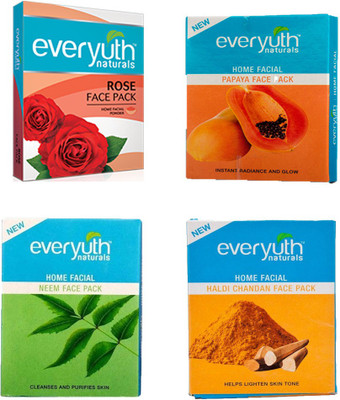 

EVERYUTH NATURALS HALDI CHANDAN FACE PACK 25 GM + ROSE FACE PACK 25 GM + NEEM FACE PACK 25 GM + PAPAYA FACE PACK 25 GM(25 g)