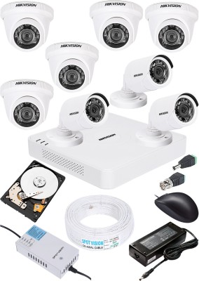 HIKVISION HIKVISION 1MP HD 8 CHANNAL DVR DS-HGHI-F1 & 5Pcs DOME 720p DS-COT-IRPF 3Pcs BULLET 720p DS-COT-IRPF Camera COMBO KIT Security Camera(1 TB, 8 Channel)