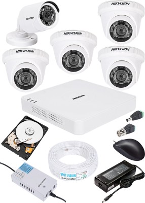 HIKVISION HIKVISION 1MP HD 8 CHANNAL DVR DS-HGHI-F1 & 4Pcs DOME 720p DS-COT-IRPF 1Pcs BULLET 720p DS-COT-IRPF Camera COMBO KIT Security Camera(1 TB, 8 Channel)