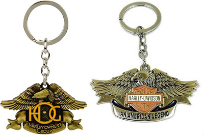 

Shubheksha Combo of 2 Harley Davidson Bike Golden Metallic Key Chain