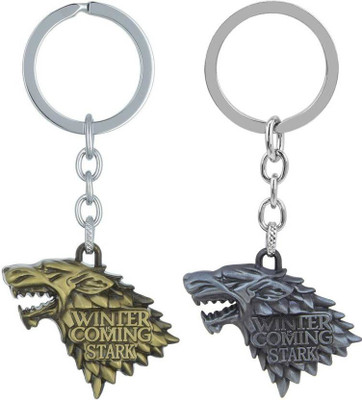 

Shubheksha Combo of 2 Game of Thrones Winter is Coming Stark Golden & Grey Key Chain