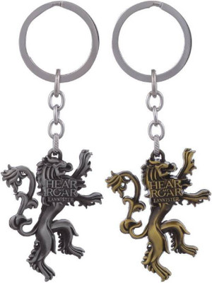 

Shubheksha Combo of 2 Game of Thrones Hear Me Roar Lannister Grey & Golden Key Chain