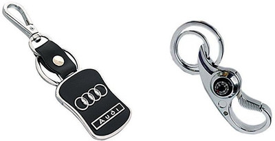 

Shubheksha Combo of Audi Logo & Metallic Hook Key Chain