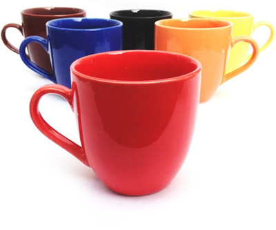 

Indeavour INDCR2058 Ceramic Mug(170 ml, Pack of 6), Multicolor
