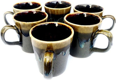 

Indeavour INDCR1986 Ceramic Mug(180 ml, Pack of 6), Brown