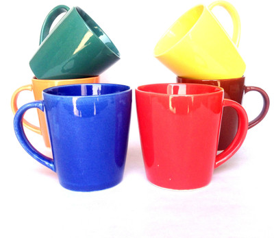 

Indeavour INDCR1874 Ceramic Mug(180 ml, Pack of 6), Multicolor