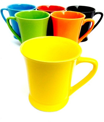 

Indeavour INDCR1788 Ceramic Mug(140 ml, Pack of 6), Multicolor