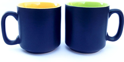 Indeavour IND-1673 Ceramic Mug(180 ml, Pack of 2), Multicolor