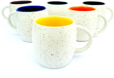 

Indeavour INDCR1826 Ceramic Mug(150 ml, Pack of 6), Multicolor