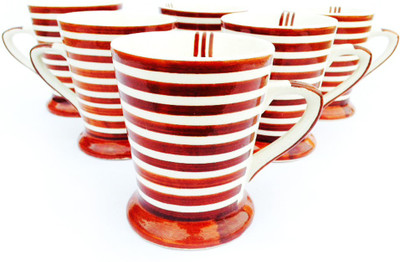 

Indeavour I1829 Ceramic Mug(180 ml, Pack of 6), Multicolor