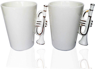 

Indeavour I1903 Ceramic Mug(180 ml, Pack of 2), White