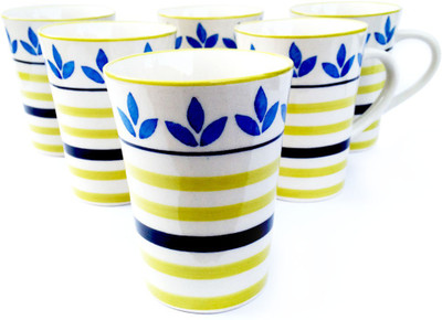 

Indeavour INDSW1679 Ceramic Mug(180 ml, Pack of 6), Multicolor