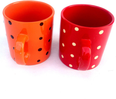 

Indeavour INDCR1896 Ceramic Mug(180 ml, Pack of 2), Multicolor