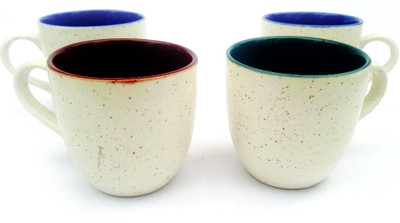 

Indeavour INDCR1841 Ceramic Mug(150 ml, Pack of 4), Multicolor