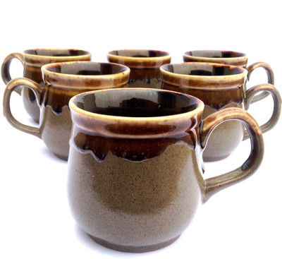 

Indeavour INDCR2024 Ceramic Mug(180 ml, Pack of 6), Brown