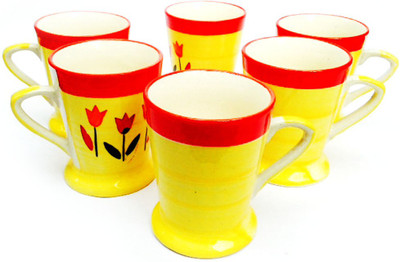 

Indeavour INDCR1762 Ceramic Mug(200 ml, Pack of 6), Multicolor