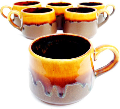 

Indeavour INDCR1821 Ceramic Mug(180 ml, Pack of 6), Brown