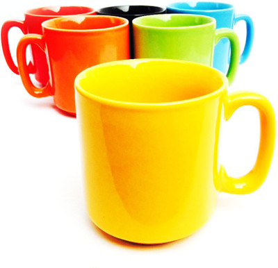 

Indeavour I1791 Ceramic Mug(180 ml, Pack of 6), Multicolor