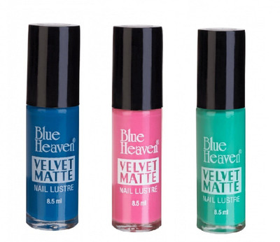 

Blue Heaven VELVET MATTE NAIL LUSTRE, MULTICOLOR, 25.5ML MULTICOLOR(Pack of 3)