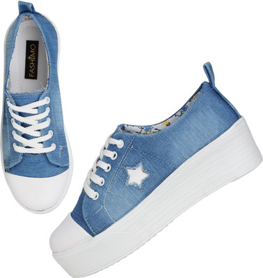 

FASHIMO Women Casual Denim Sneakers Sneakers For Women(Blue, White