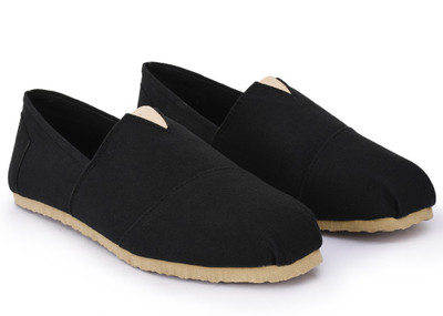 

ROOD Slip On Espadrilles Slip On Sneakers For Men(Black, Beige