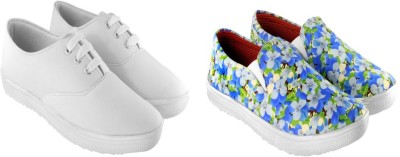 

Zapatoz Sneakers For Women(White, White::blue