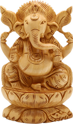 

Ganesh open 6" m125 Decorative Showpiece - 15 cm(Wooden, Multicolor)