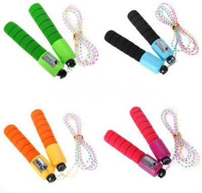 

SKIPPING ROPE WITH COUNTING METER AND ADJUSTABLE SIZE ROPE Freestyle Skipping Rope(Multicolor, Length: 274 cm)