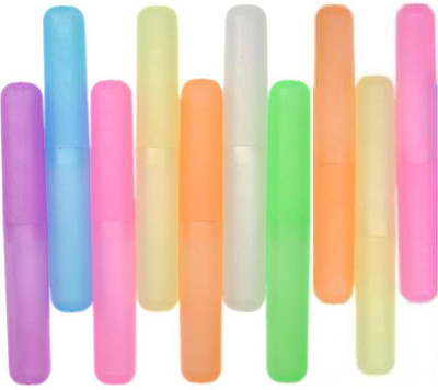 

H D ENTERPRISE 10 Pcs Tooth brush Cover Plastic Toothbrush Holder(Multicolor)