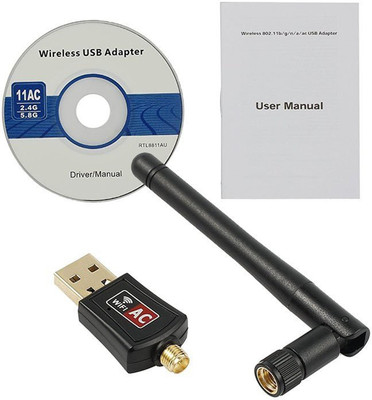

NeroEdge USB 802.11N Dual Band 2.4G Wifi Wireless Lan Network Card 600 Mbps Wi Fi Dongle Wireless Adapter with 2dBi Antenna Supports USB Adapter(Black)