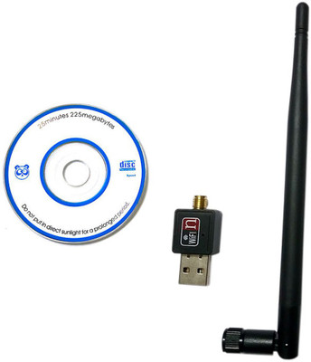 

NeroEdge Mini Wifi Usb Adapter With Antenna External Ethernet Dongle USB Adapter(Black)