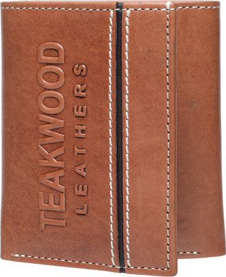 

Teakwood Men Brown Genuine Leather Wallet(3 Card Slots), Wood