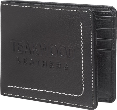 

Teakwood Men Black Genuine Leather Wallet(9 Card Slots), Zed black