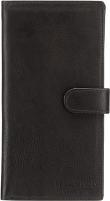 

Teakwood Men Black Genuine Leather Wrist Wallet(10 Card Slots)